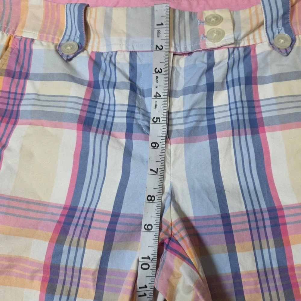 Tommy Hilfiger Women‎ Plaid Bermuda Shorts Size 10 Pink Blue Yellow Beige Casual - Picture 7 of 9